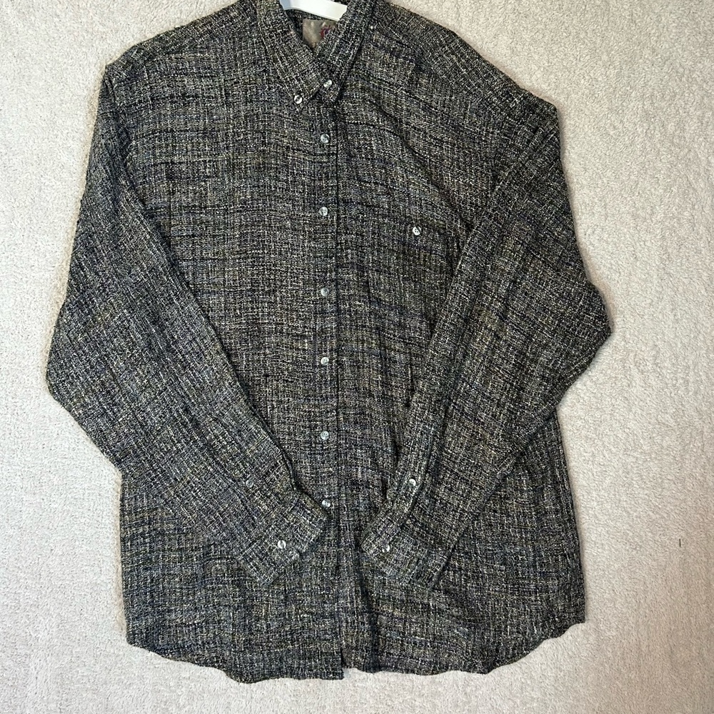 The Territory Ahead Shirt Mens XXL 100% Silk Long Sleeve Button Up. Preppy Y2K - Picture 1 of 5
